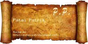 Patai Patrik névjegykártya